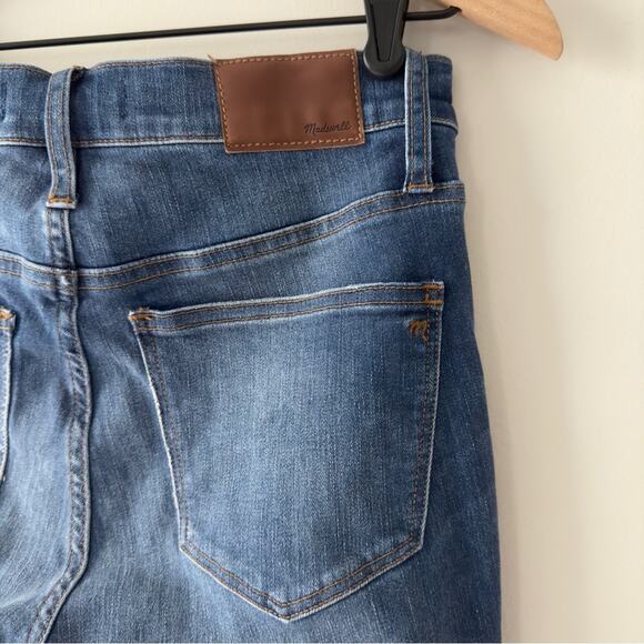 Madewell 10” High-Rise Skinny Jeans Button Fly Distressed denim casual dark Wash - Picture 7 of 14